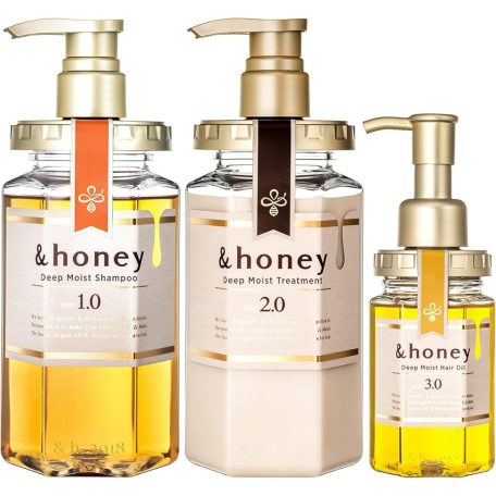 &HONEY - Deep Moist Shampoo 1.0 + Treatment 2.0 + Oil 3.0