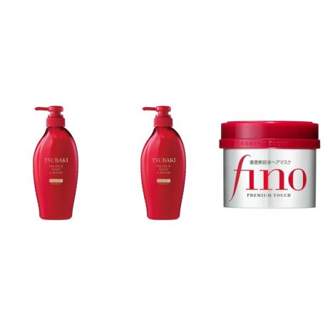 Shiseido - Tsubaki Premium Moist & Repair Shampoo, Conditioner Set + FINO