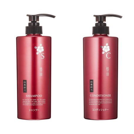 Kumano Yushi - Tsubaki Oil Shampoo, Conditioner Set (2x600ml)